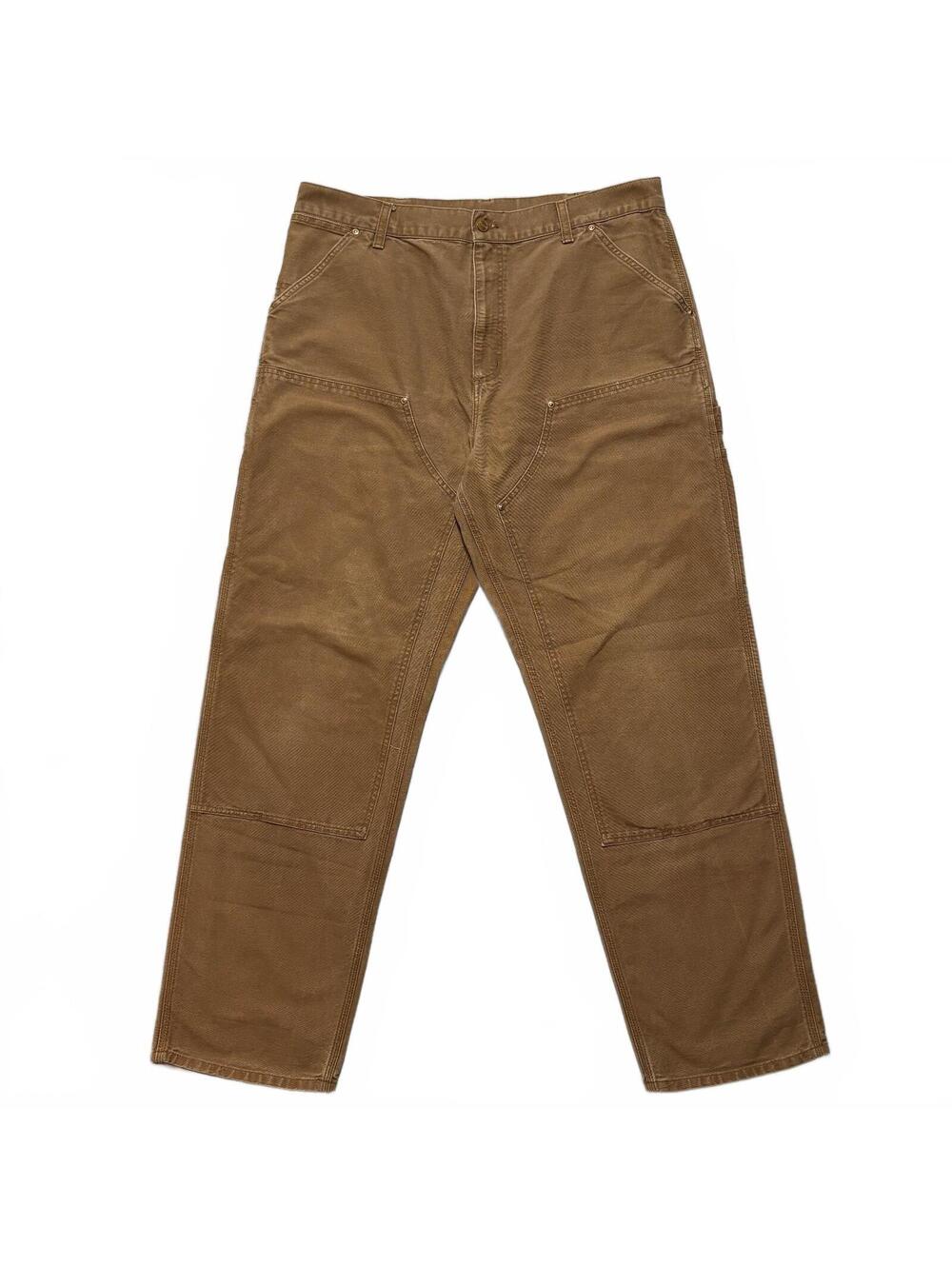 VTG 90's Carhartt Double Knee Duck Canvas Workwear Pants Men's 36x32 Brown